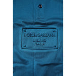 Dolce & Gabbana Blue Logo Cotton Men Polo Shirt T-shirt
