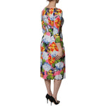 Dolce & Gabbana Multicolor Floral Side Slit Midi Dress