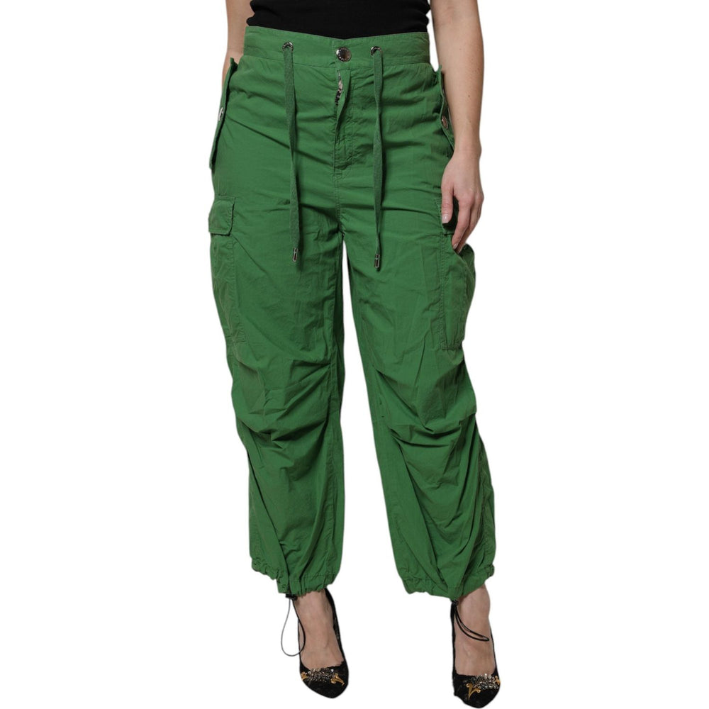 Dolce & Gabbana Green Cotton High Waist Cargo Pants PAN75985-40