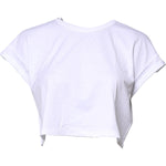 Dolce & Gabbana White Cotton Crew Neck Cropped T-shirt Top TSH87188-36