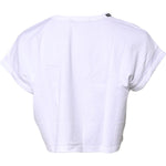 Dolce & Gabbana White Cotton Crew Neck Cropped T-shirt Top TSH87188-36