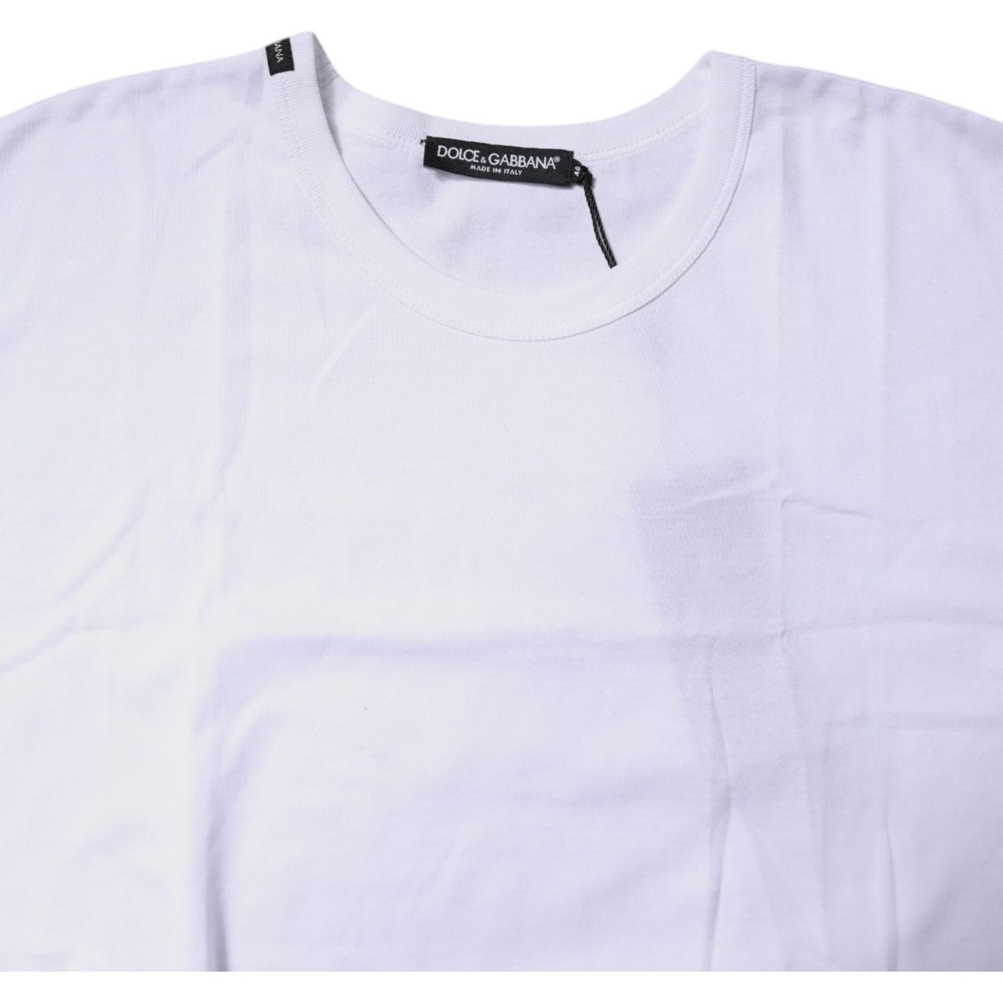 Dolce & Gabbana White Cotton Crew Neck Cropped T-shirt Top TSH87188-36