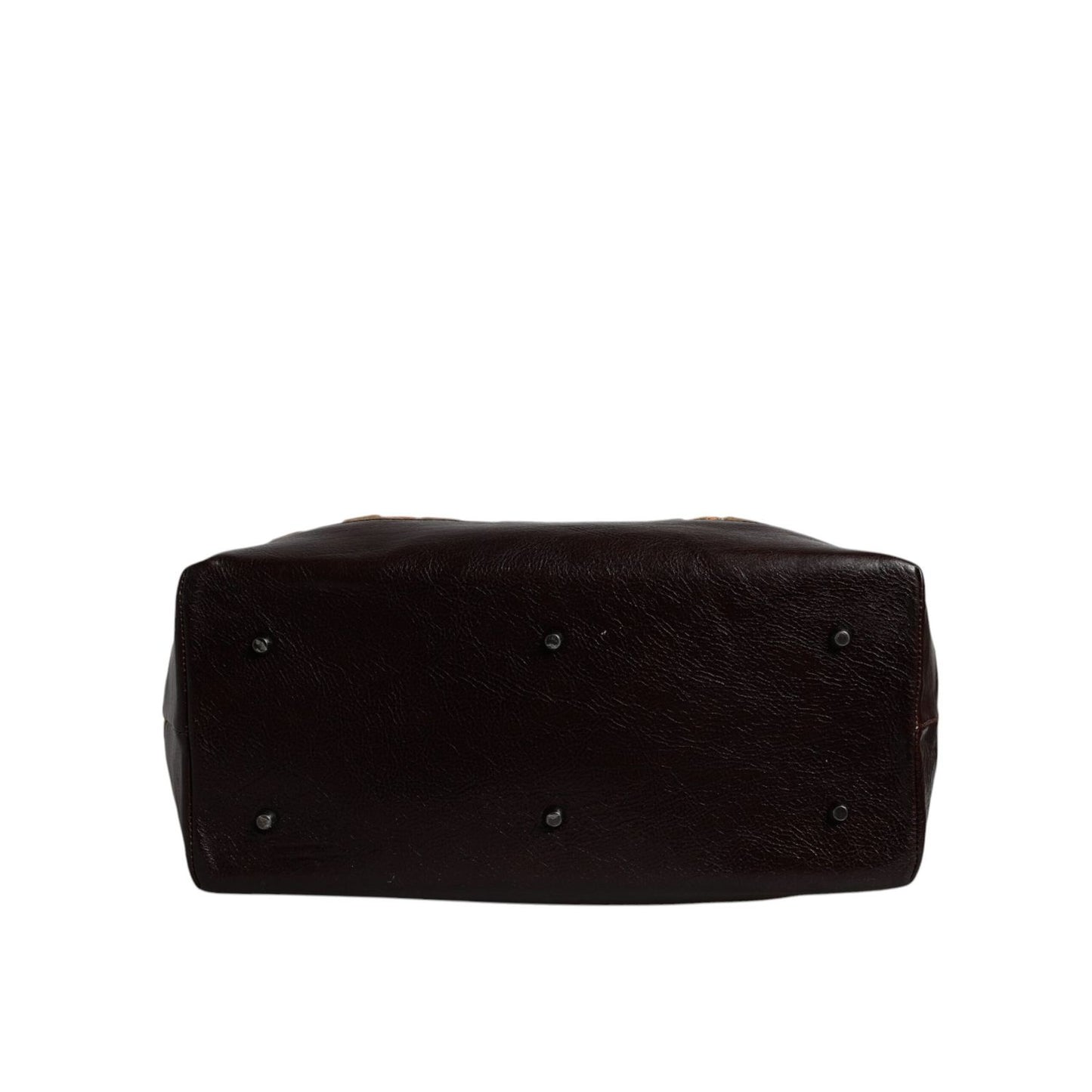 Dolce & Gabbana Beige Maroon Velvet Leather Jacquard Travel Handbag Bag