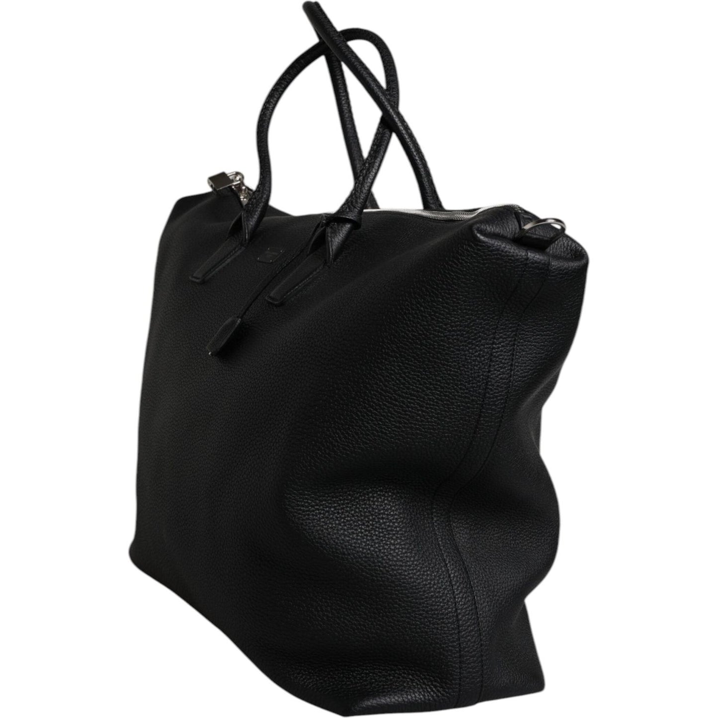 Dolce & Gabbana Black Calfskin Leather Hand Shoulder Duffle Bag