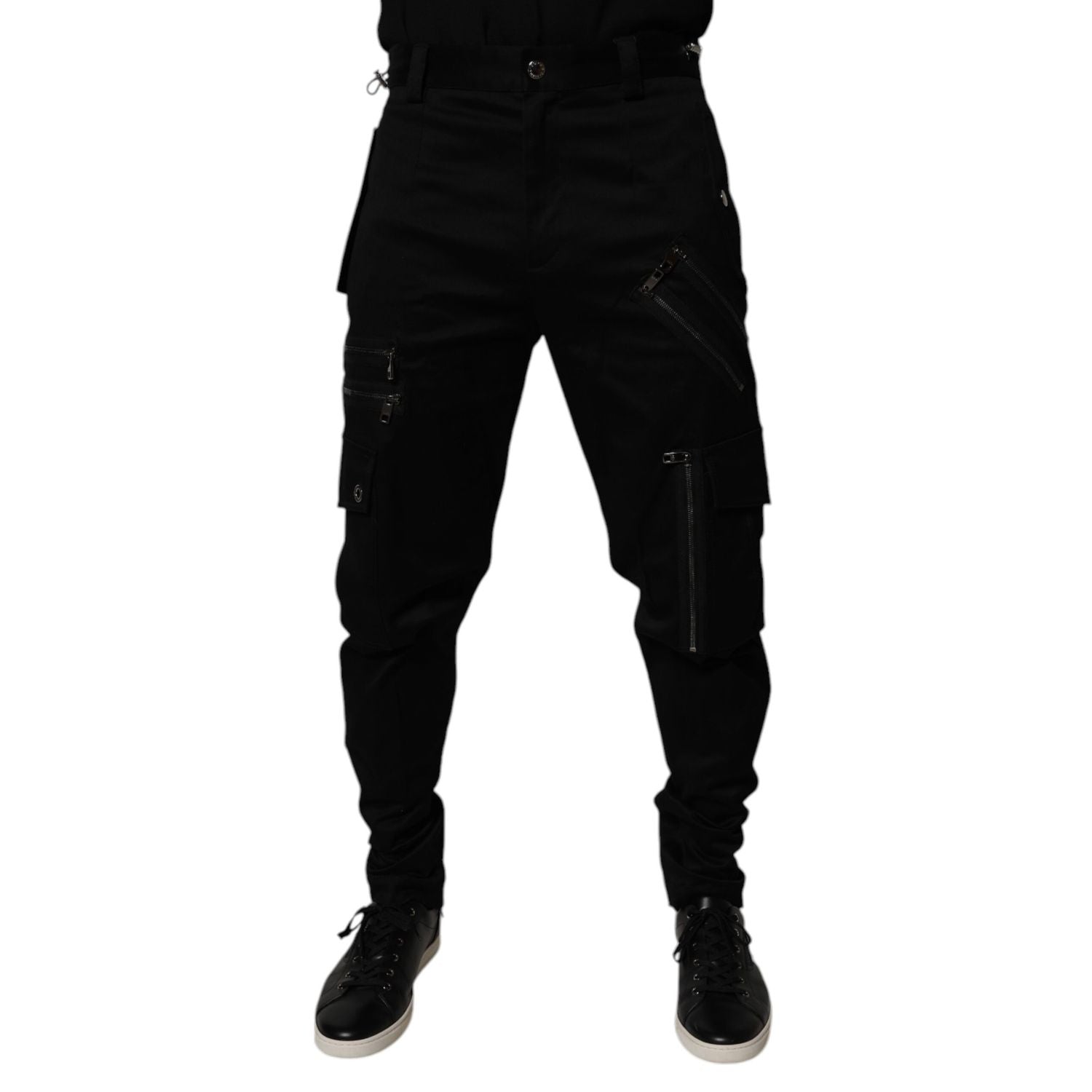 Dolce & Gabbana Black Cotton Cargo Tapered Pants