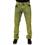 Dolce & Gabbana Yellow Cotton Stretch Skinny Men Denim Jeans PAN75147-48