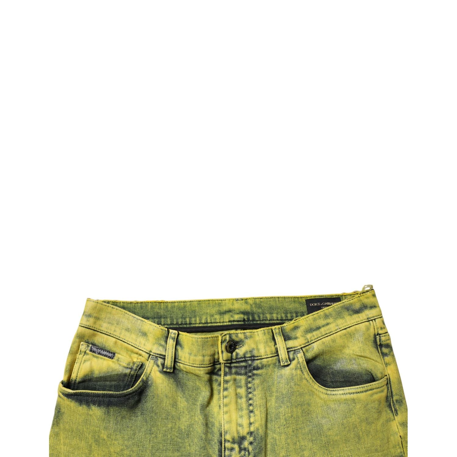 Dolce & Gabbana Yellow Cotton Stretch Skinny Men Denim Jeans