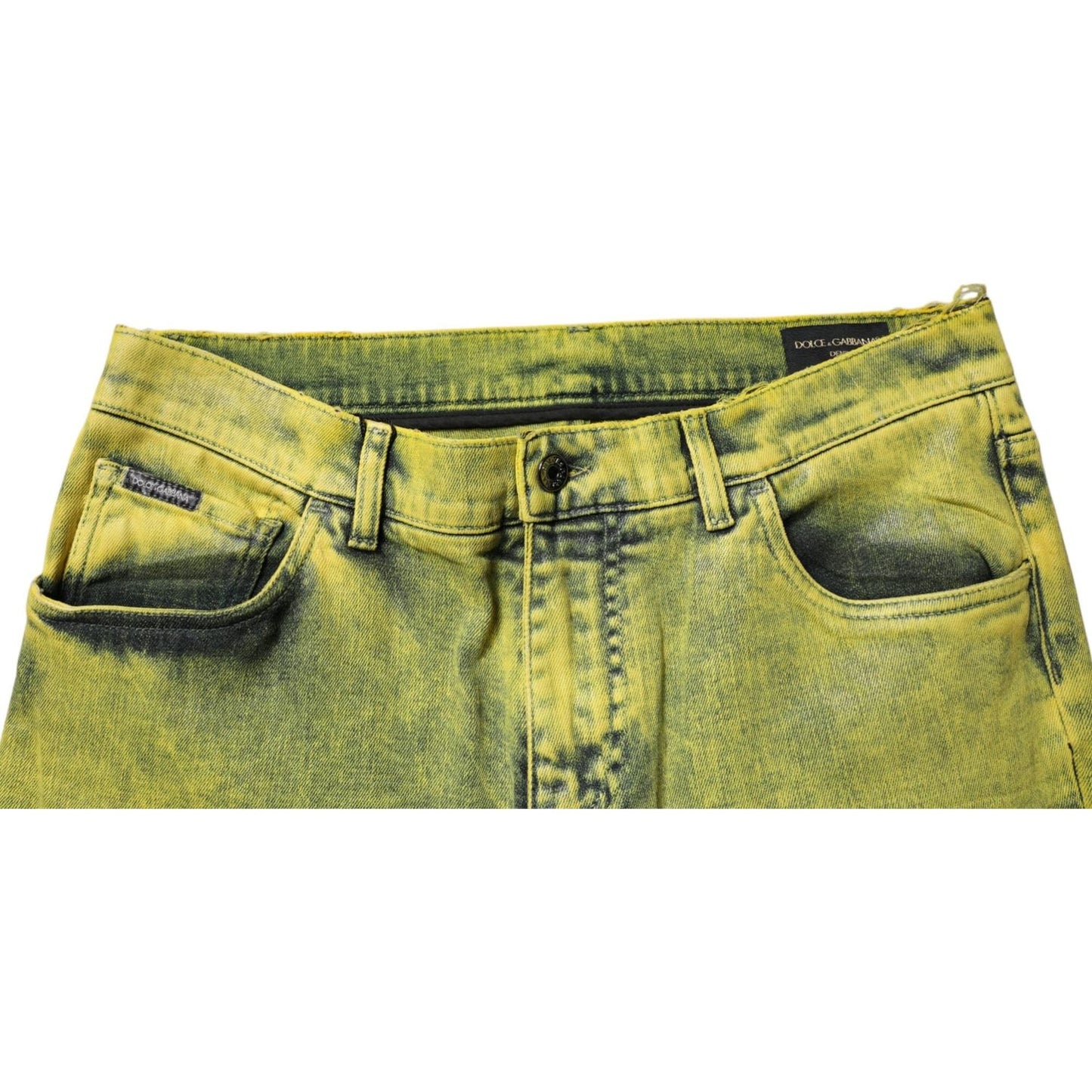 Dolce & Gabbana Yellow Cotton Stretch Skinny Men Denim Jeans PAN75147-48