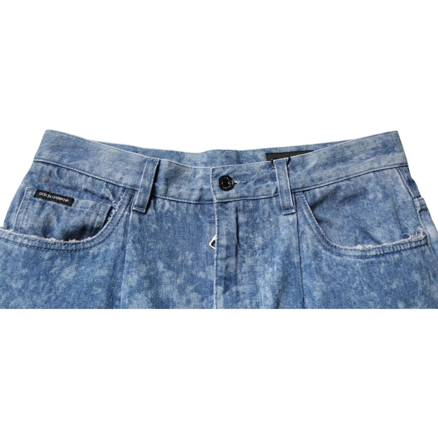 Dolce & Gabbana Blue Tie Dye Cotton Skinny Men Denim Jeans