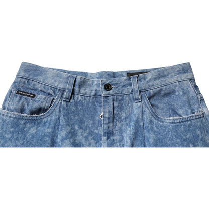 Dolce & Gabbana Blue Tie Dye Cotton Skinny Men Denim Jeans