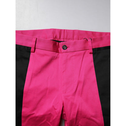 Dolce & Gabbana Pink Black Stripe Slim Fit Men Dress Pants