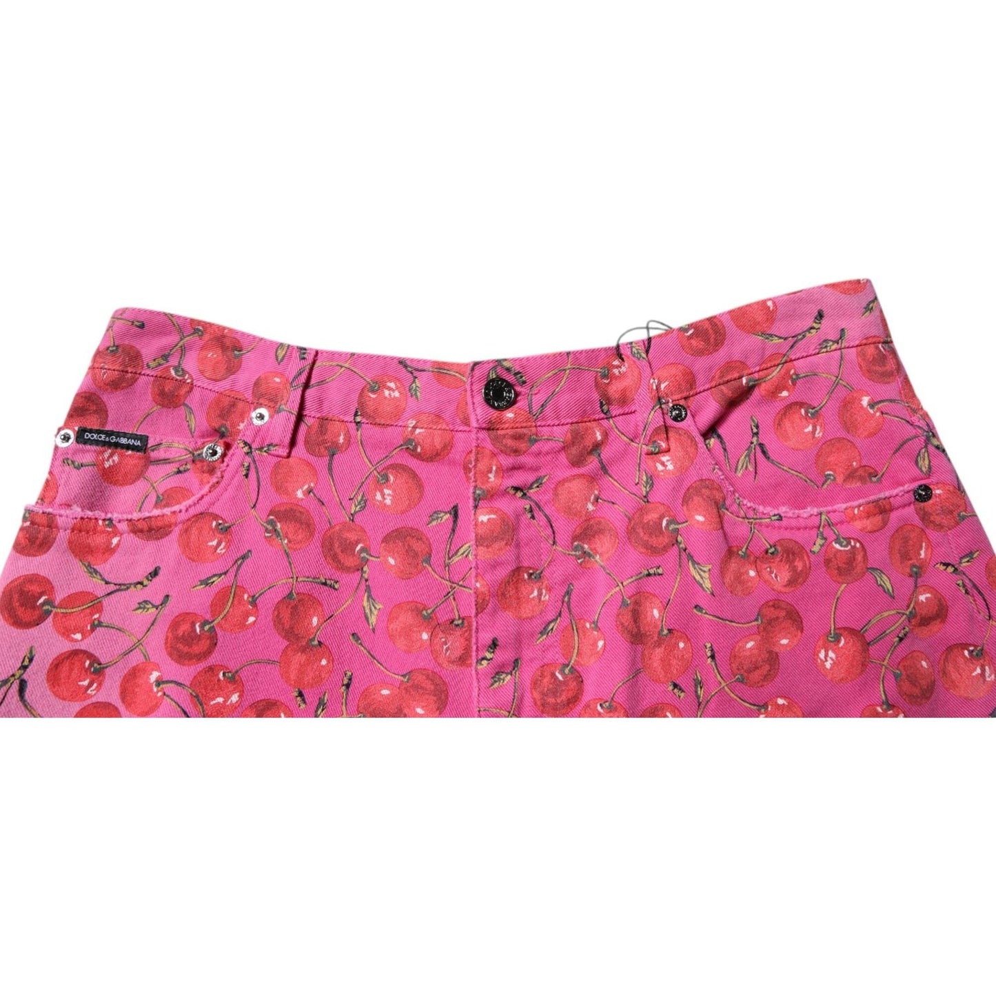 Dolce & Gabbana Pink Cherry Print Cargo Cotton Shorts PAN75742-48