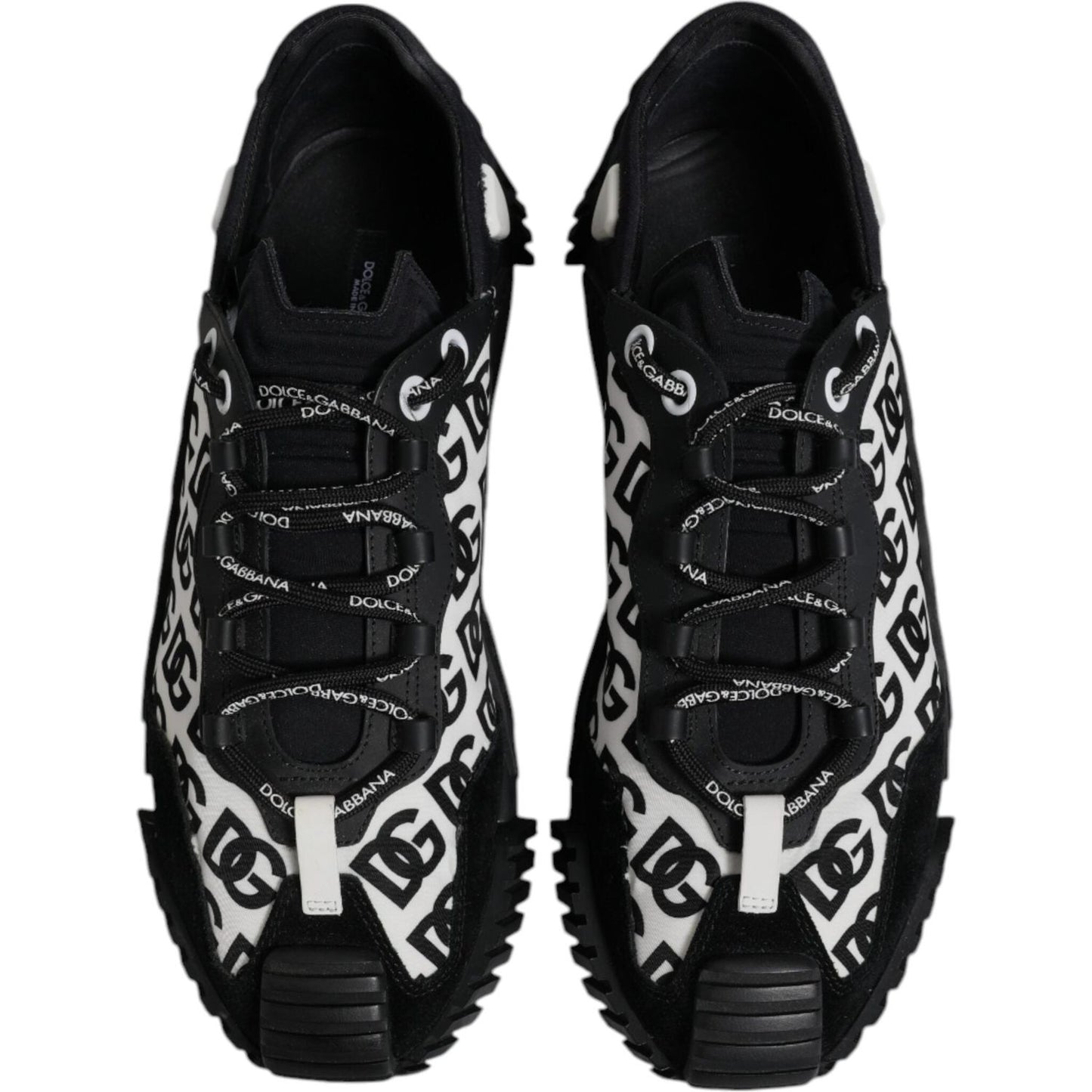 Dolce & Gabbana Black Logo Lace Up Low Top NS1 Sneakers Shoes