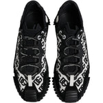 Dolce & Gabbana Black Logo Lace Up Low Top NS1 Sneakers Shoes