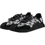 Dolce & Gabbana Black Logo Lace Up Low Top NS1 Sneakers Shoes