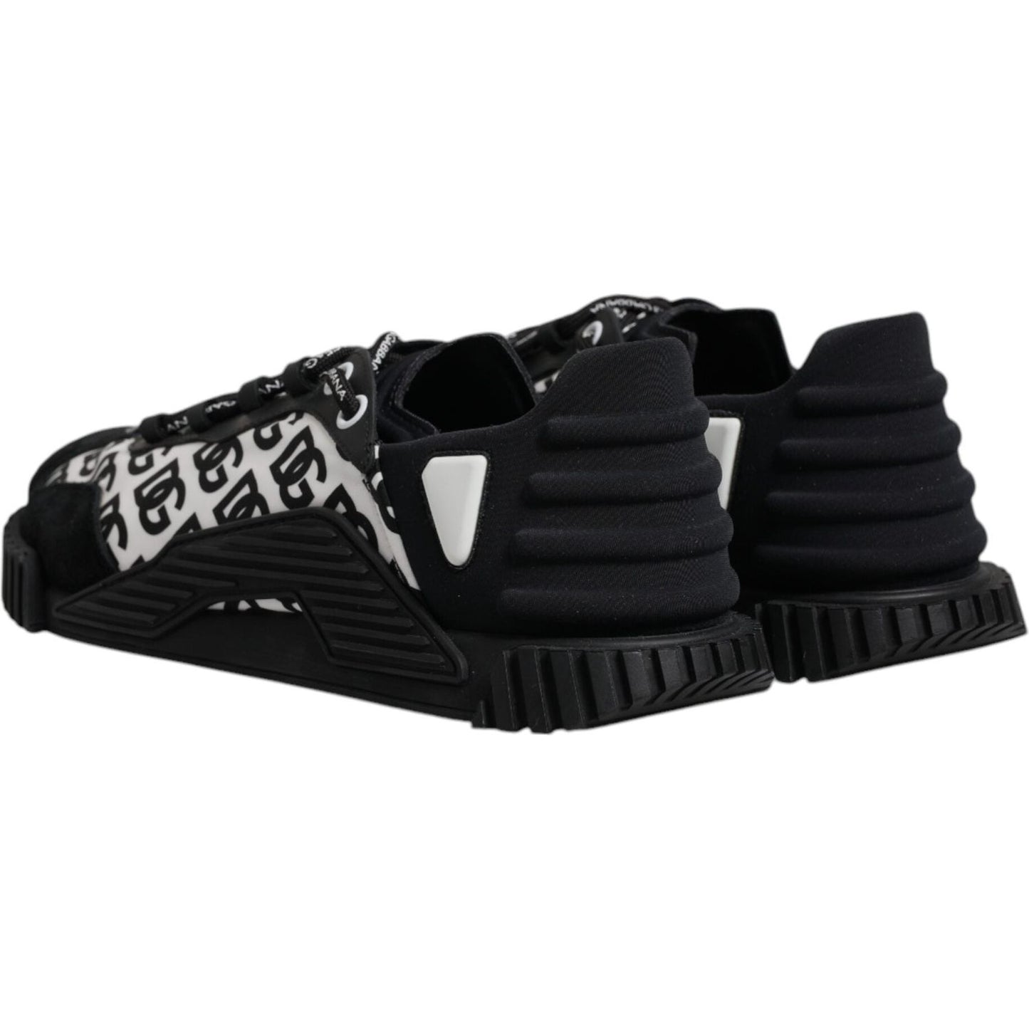 Dolce & Gabbana Black Logo Lace Up Low Top NS1 Sneakers Shoes