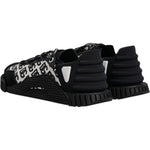 Dolce & Gabbana Black Logo Lace Up Low Top NS1 Sneakers Shoes