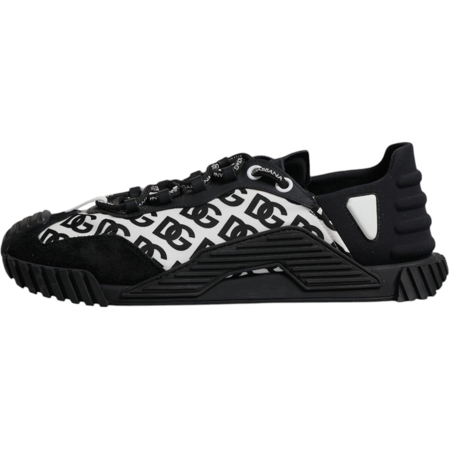 Dolce & Gabbana Black Logo Lace Up Low Top NS1 Sneakers Shoes
