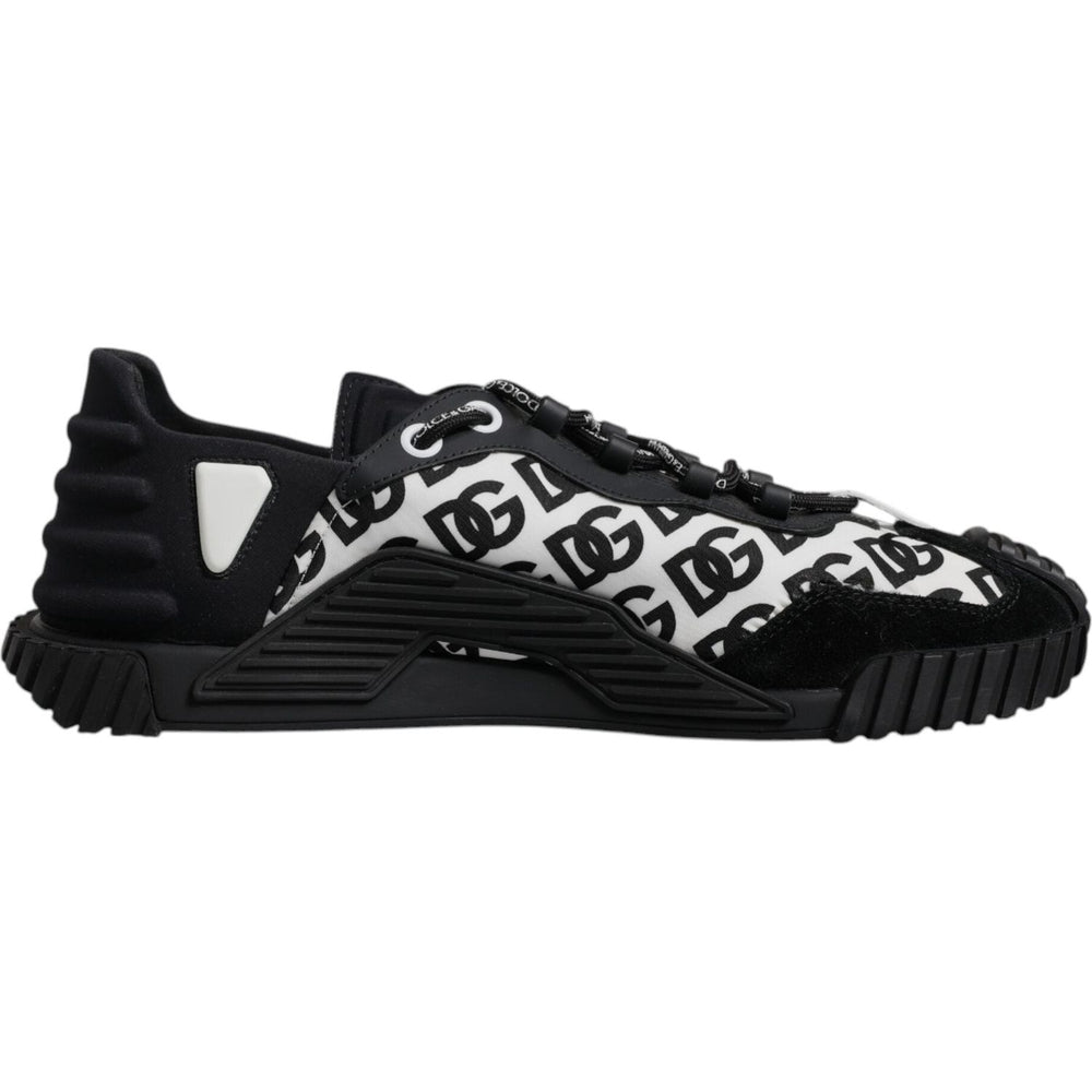 Dolce & Gabbana Black Logo Lace Up Low Top NS1 Sneakers Shoes