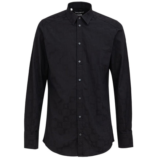Dolce & Gabbana Black Cotton Shirt DO-8333676-IT39 | M