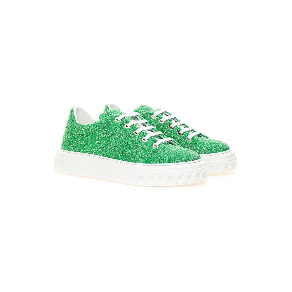 حذاء رياضي جلدي أنيق من Casadei Emerald Elegance