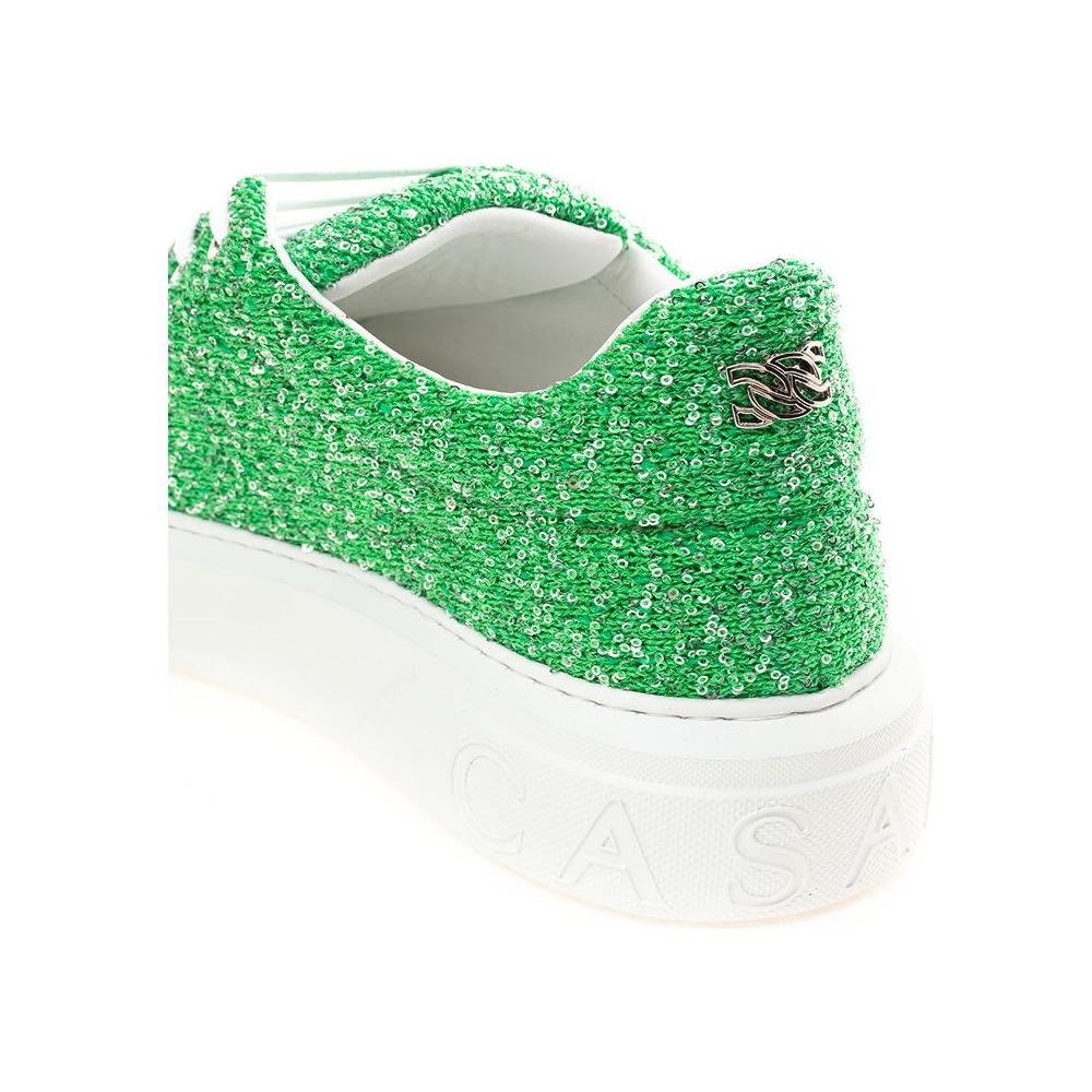 حذاء رياضي جلدي أنيق من Casadei Emerald Elegance