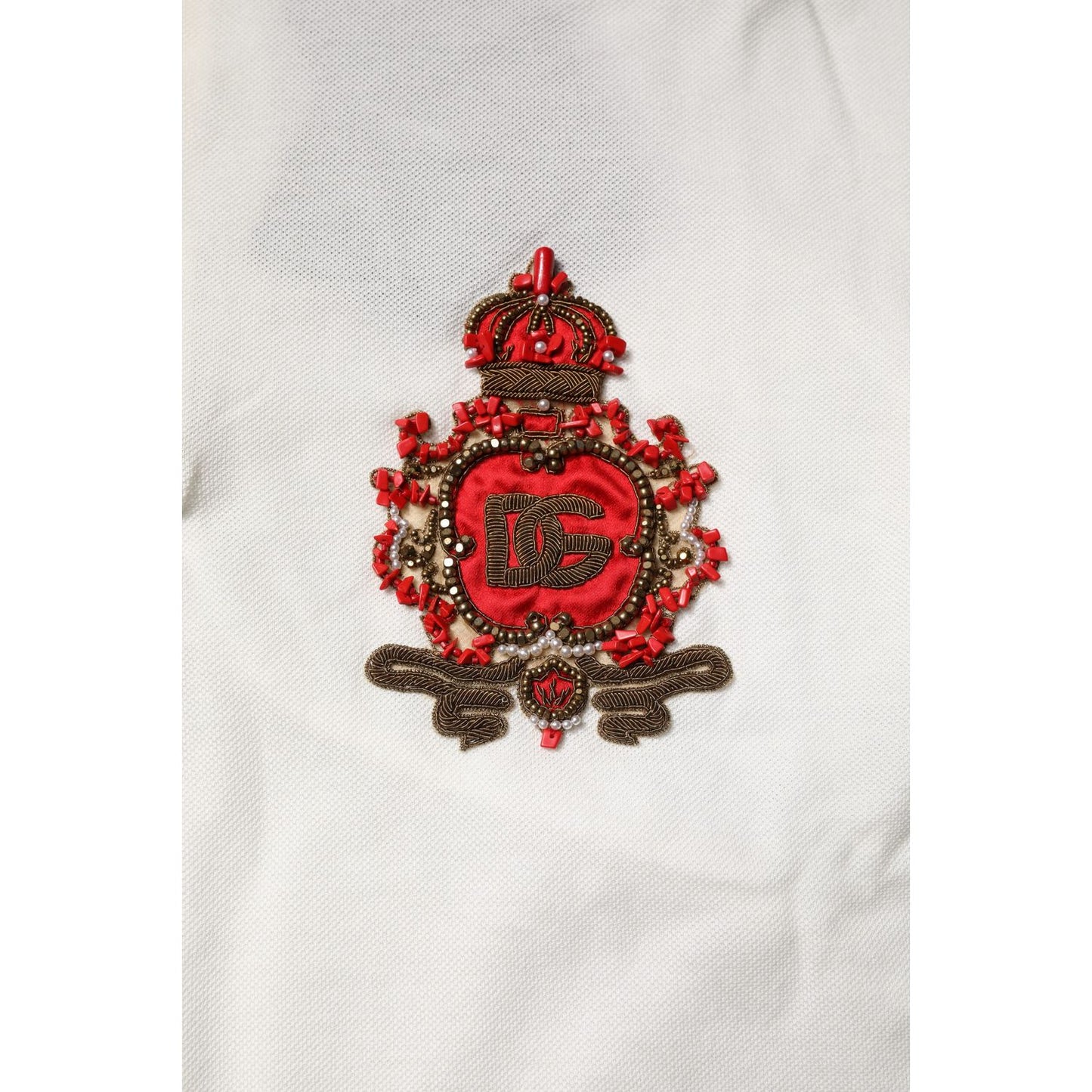Dolce & Gabbana White Cotton Logo Collared Polo Men T-shirt