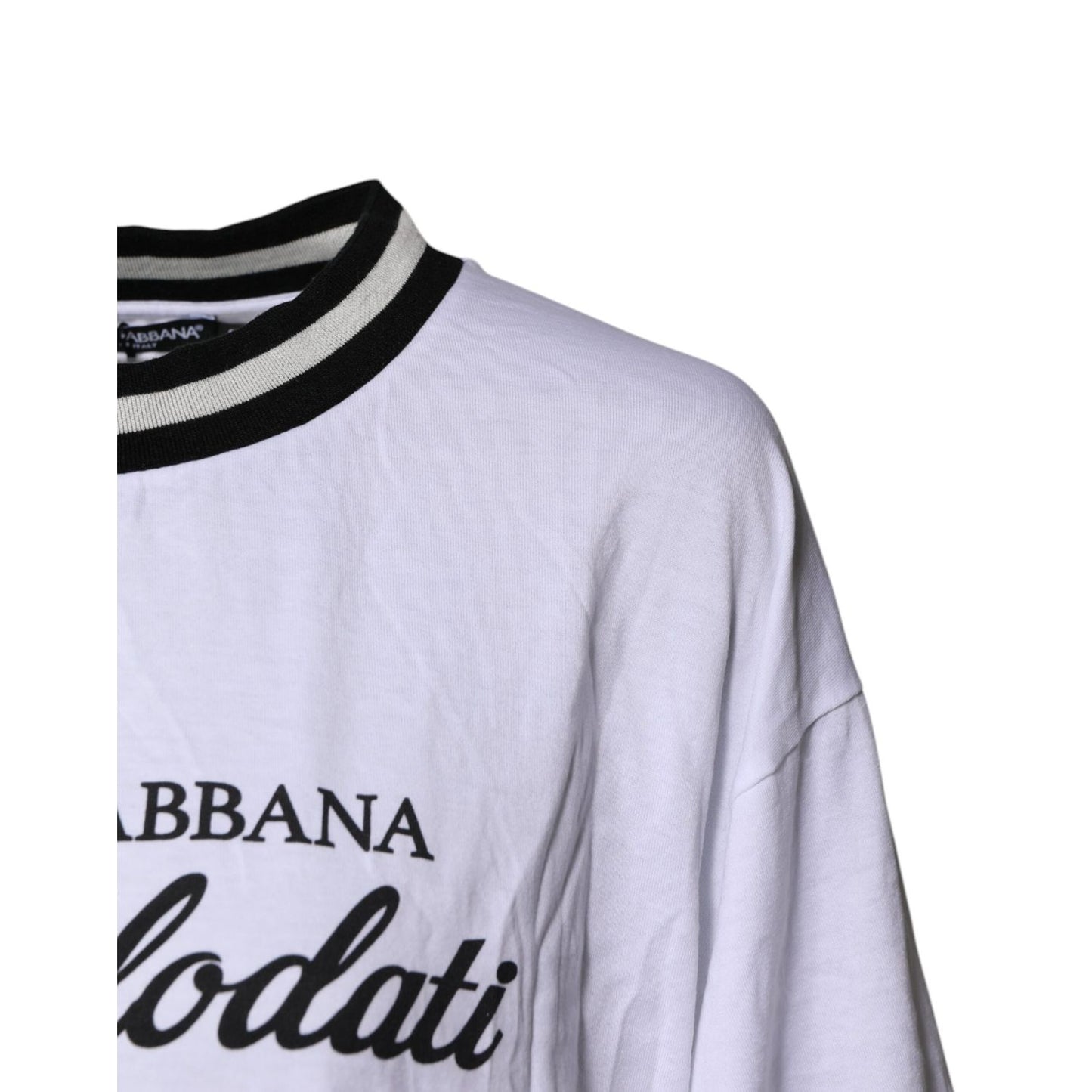 Dolce & Gabbana White Cotton DG Fashion Crew Neck Tee T-shirt