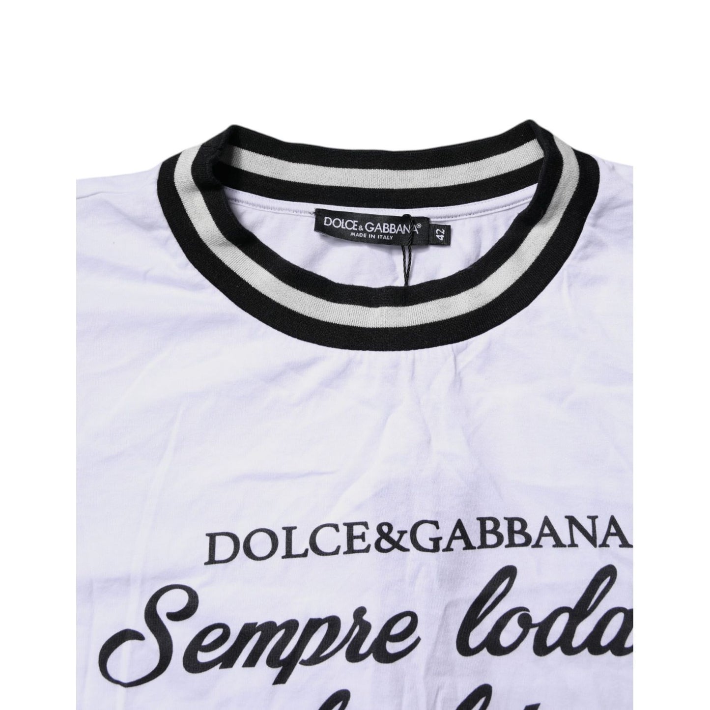 Dolce & Gabbana White Cotton DG Fashion Crew Neck Tee T-shirt