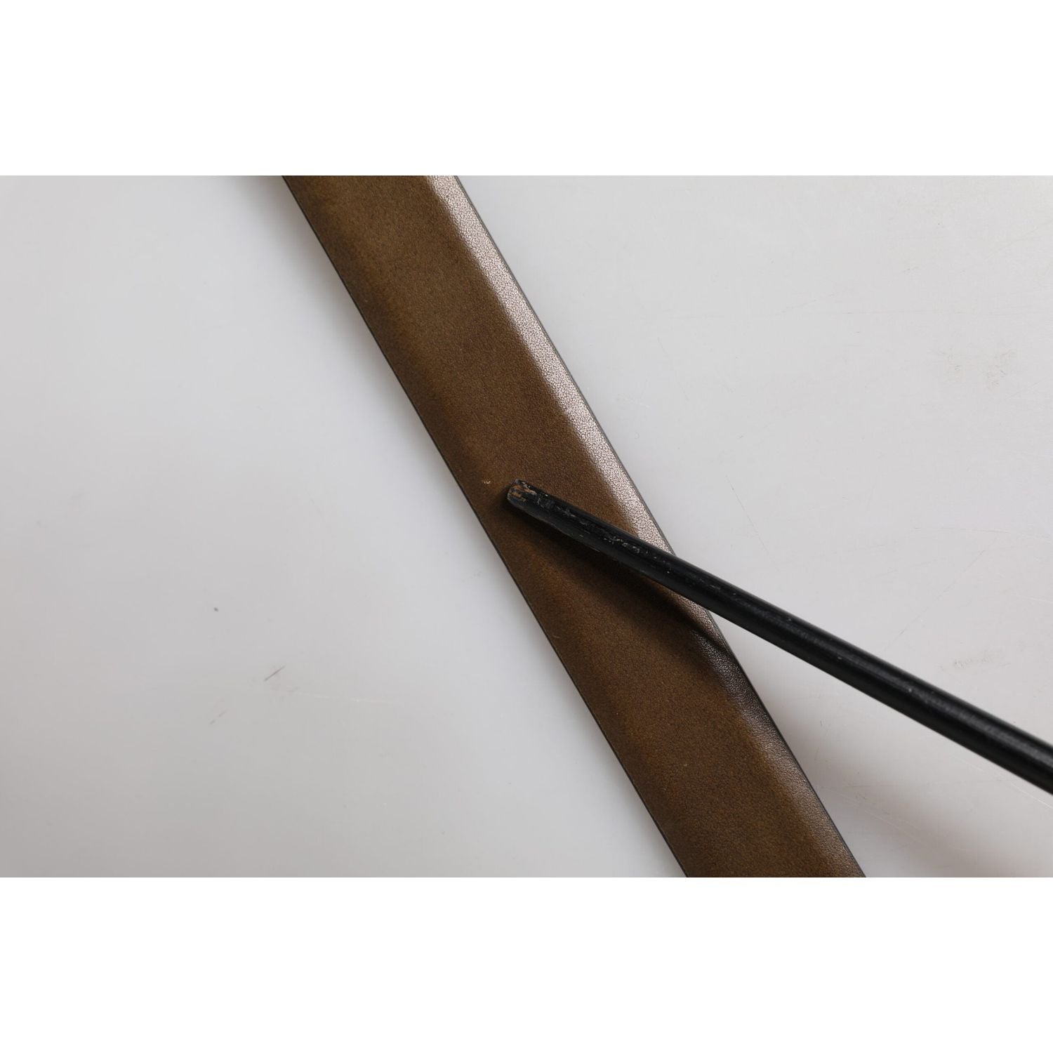 Dolce & Gabbana Brown Leather Classic Metal Logo Buckle Belt