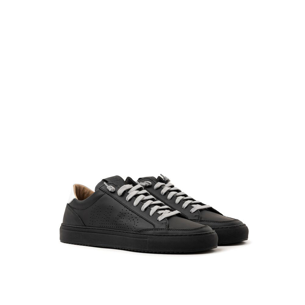 P448 Black Leather Athletic Sneakers P448