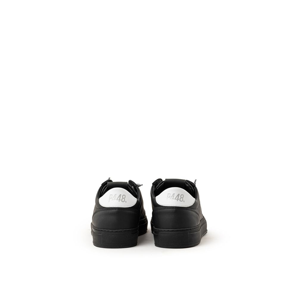 P448 Black Leather Athletic Sneakers P448
