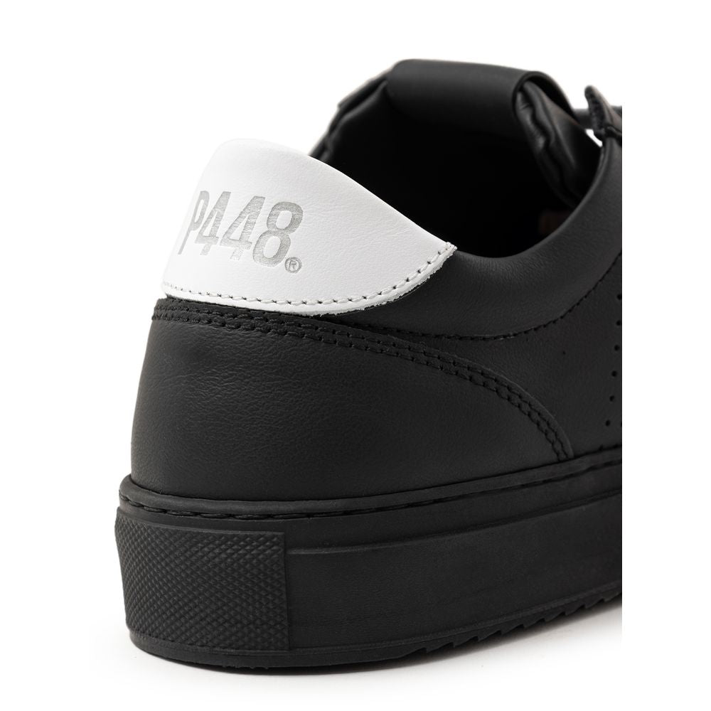 P448 Black Leather Athletic Sneakers P448
