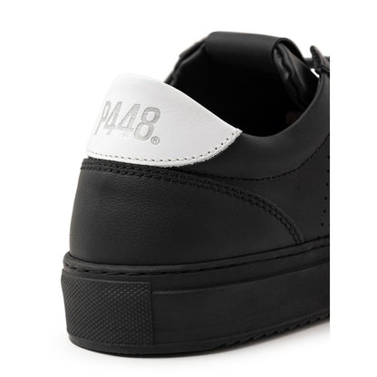 P448 Black Leather Athletic Sneakers P448