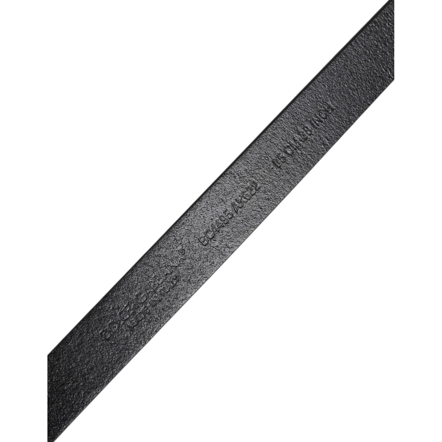 Dolce & Gabbana Black Calfskin Classic Metal Logo Buckle Belt
