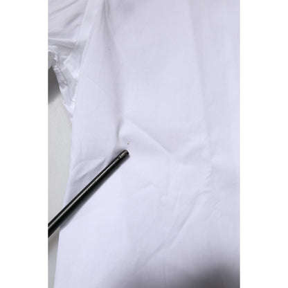 Dolce & Gabbana White Cotton Stretch GOLD Dress Formal Shirt