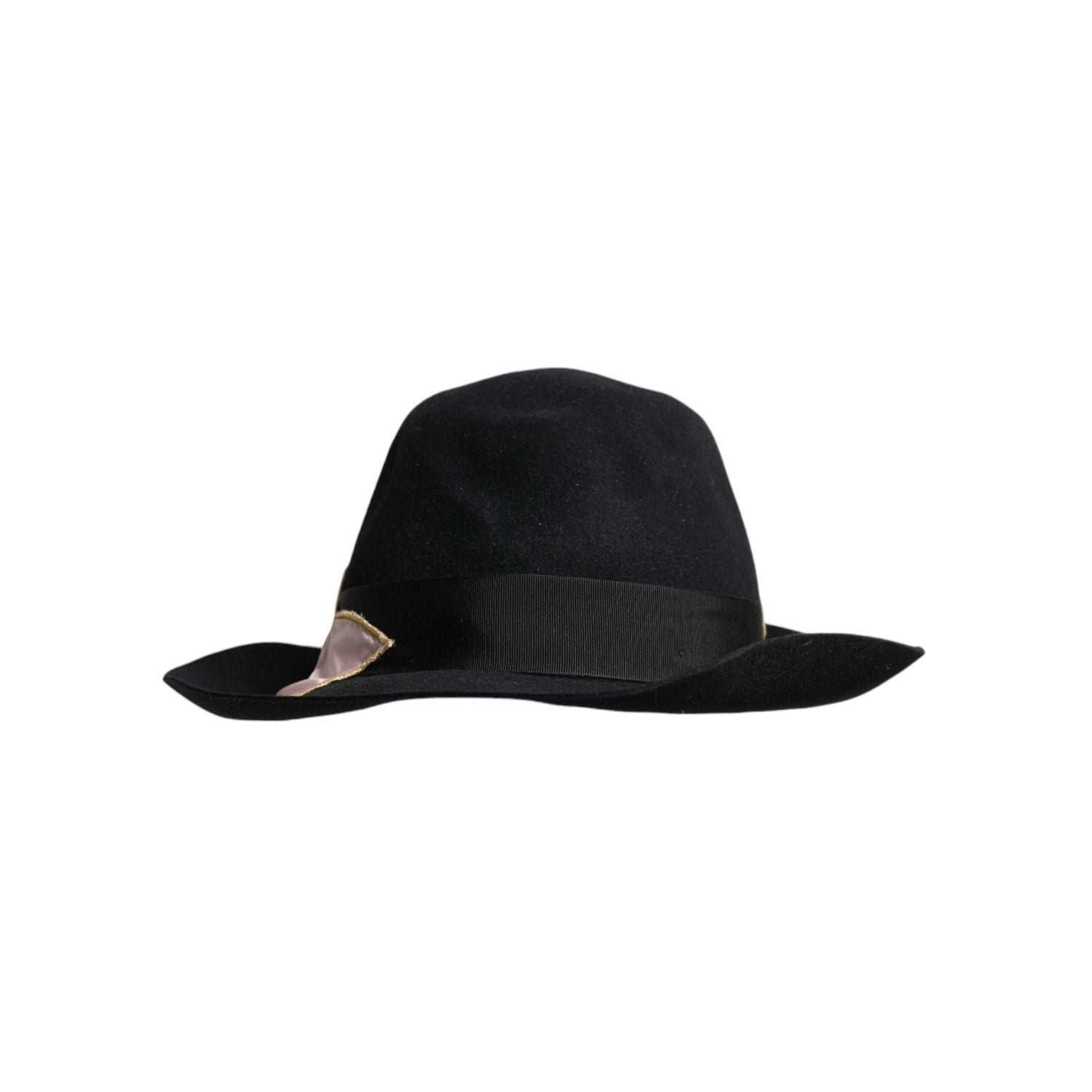 Dolce & Gabbana Black Logo Embroidered Women Wide Brim Hat