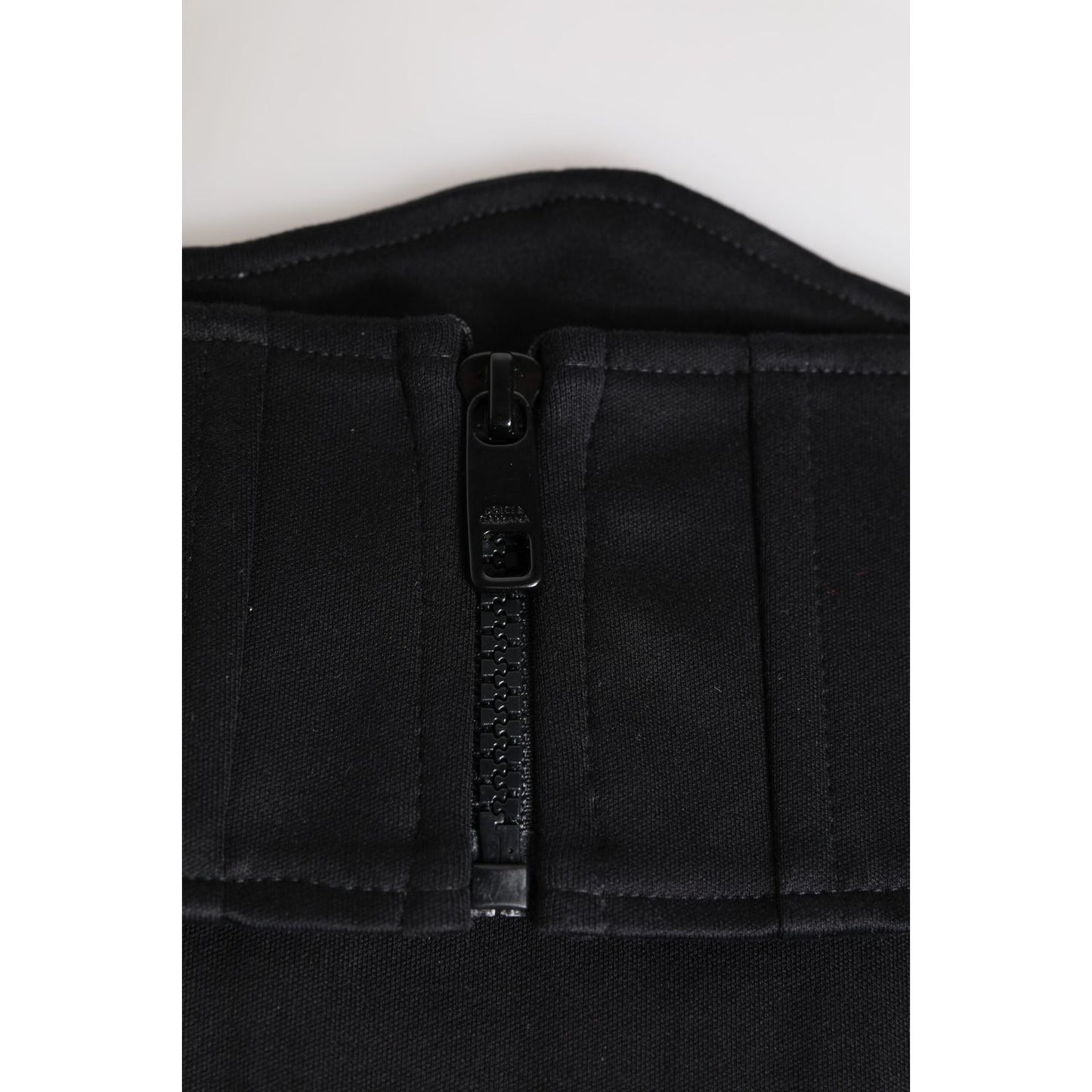 Dolce & Gabbana Black Cotton Waist Tuxedo Belt Cummerbund