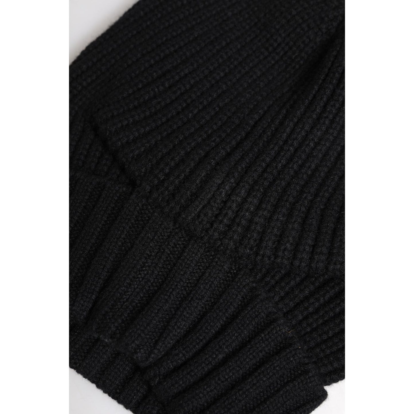 Dolce & Gabbana Black Cashmere Knitted Winter Beanie Hat