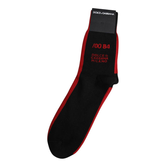 Dolce & Gabbana Black Nylon DG Logo Mid Calf Men Socks