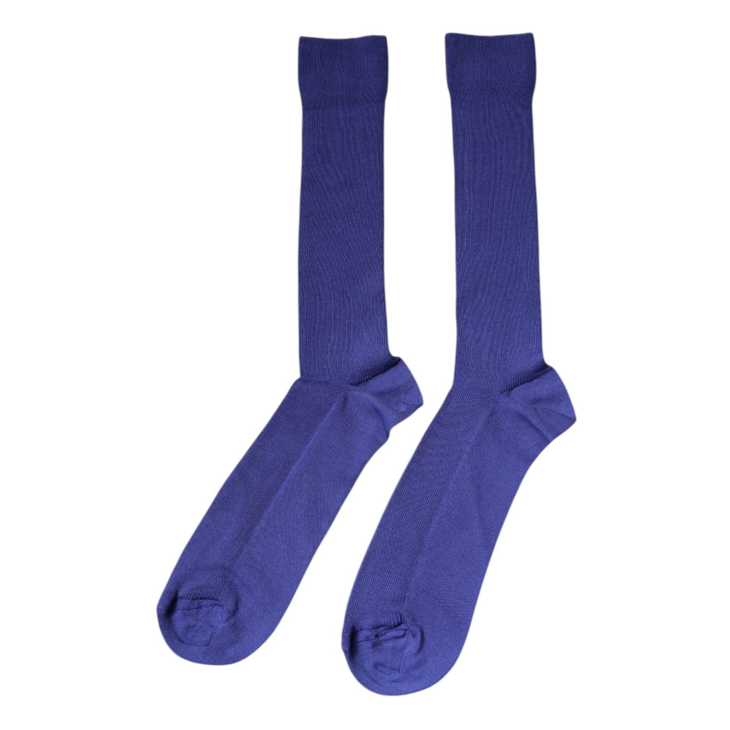 Dolce & Gabbana Purple Cotton Logo Over The Calf Socks