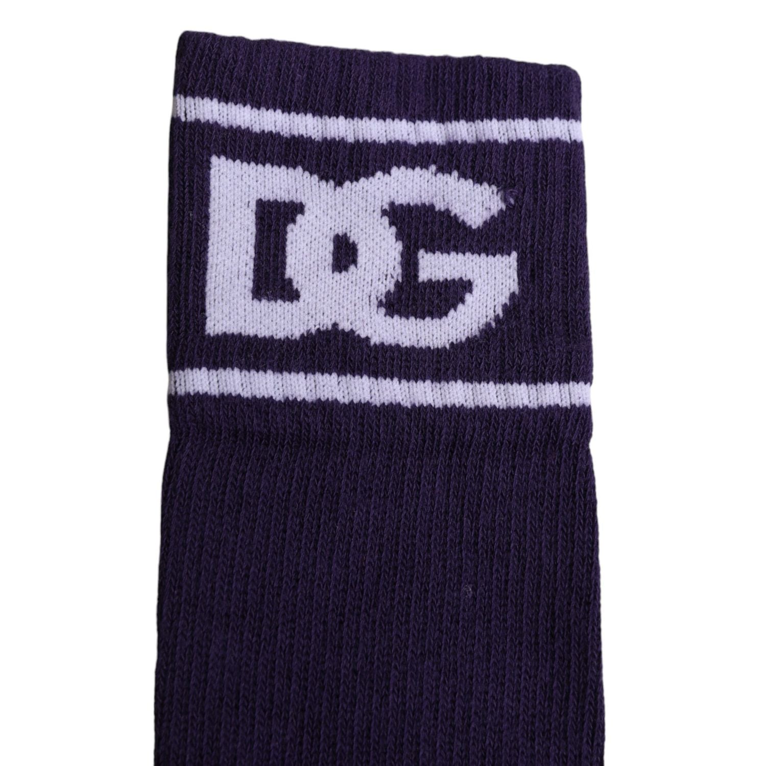 Dolce & Gabbana Purple Cotton DG Logo Print Open Toe Socks