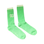 Dolce & Gabbana Green DG Logo Mid Calf Men Nylon Socks