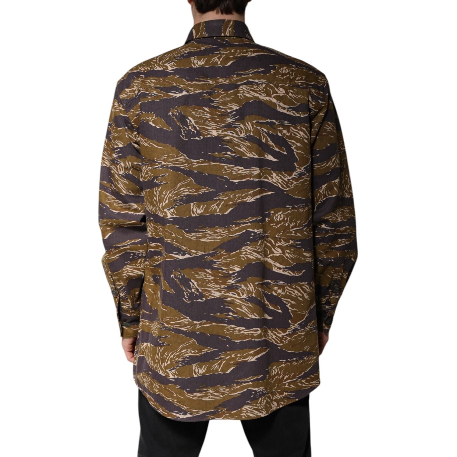 Dolce & Gabbana Brown Leopard Cotton Collared Coat Jacket