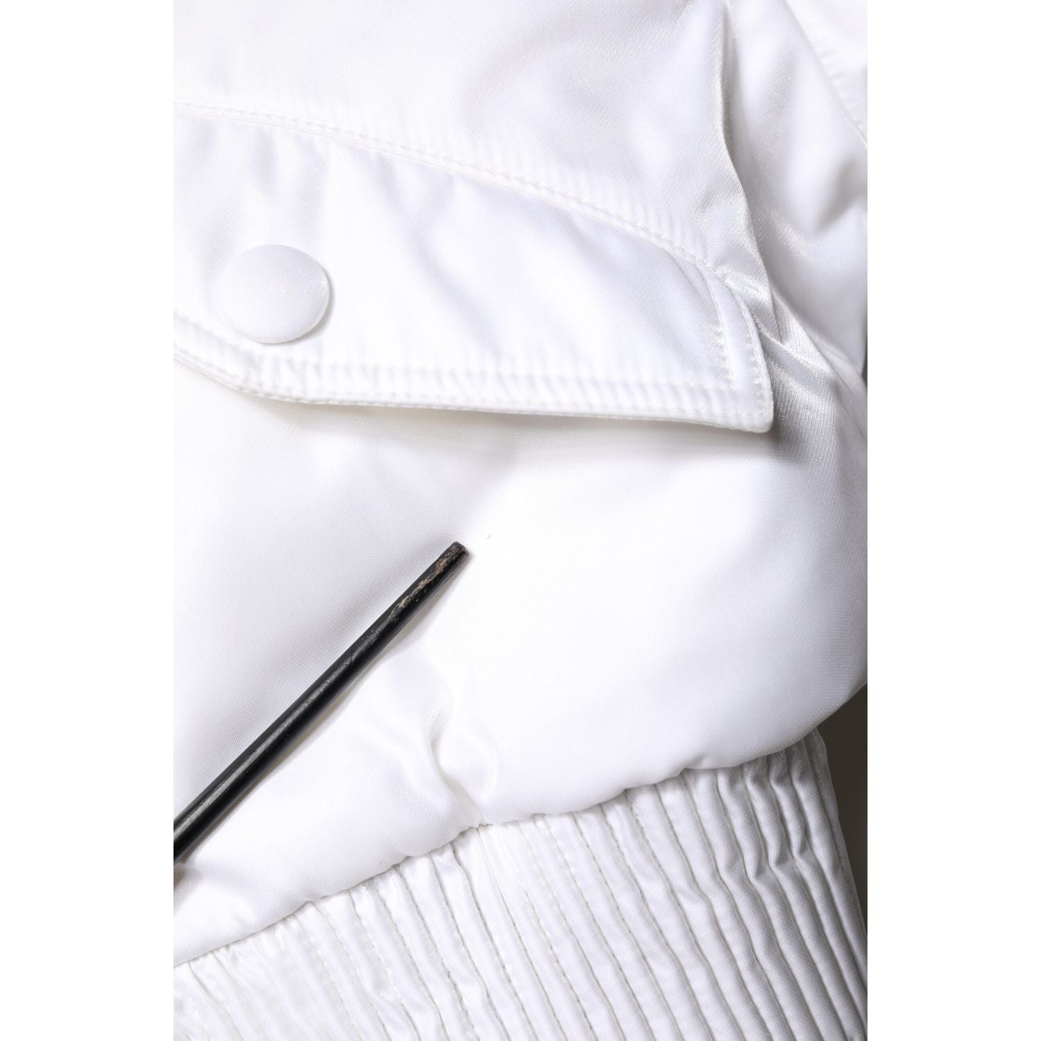 Dolce & Gabbana White Nylon Full Zip Cropped Bomber Jacket