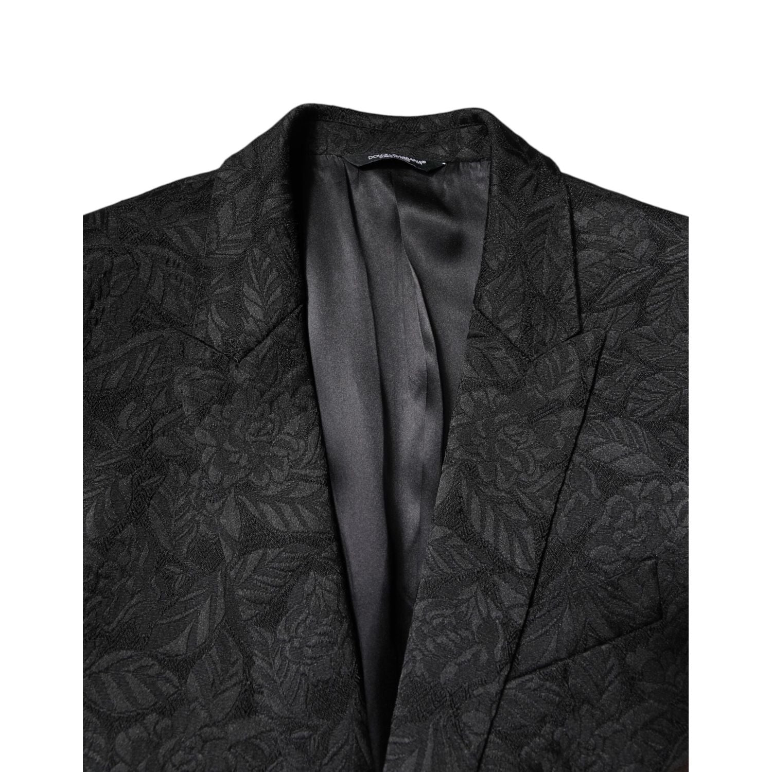 Dolce & Gabbana Black MARTINI Brocade Single Breasted Blazer