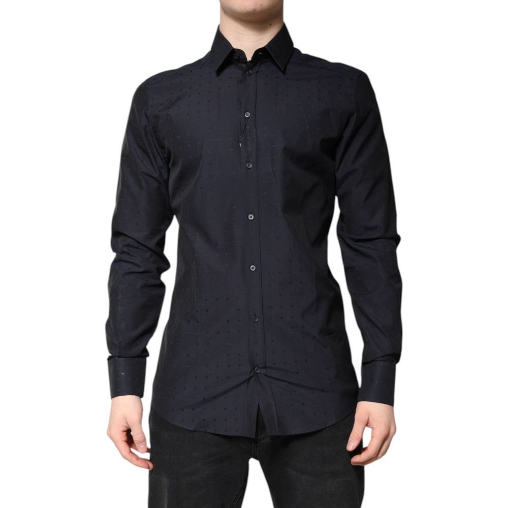 Dolce & Gabbana Black Cotton GOLD Men Dress Formal Shirt TSH86347-40