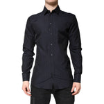 Dolce & Gabbana Black Cotton GOLD Men Dress Formal Shirt TSH86347-40
