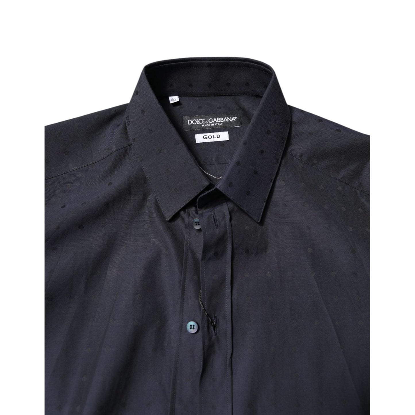 Dolce & Gabbana Black Cotton GOLD Men Dress Formal Shirt TSH86347-40