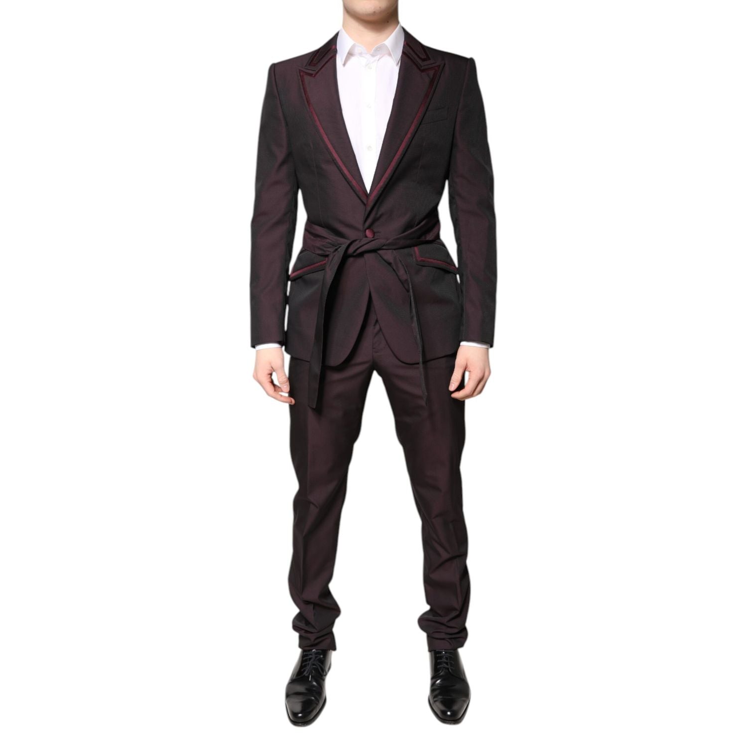 Dolce & Gabbana Maroon Single Breasted Formal 2 Piece Suit